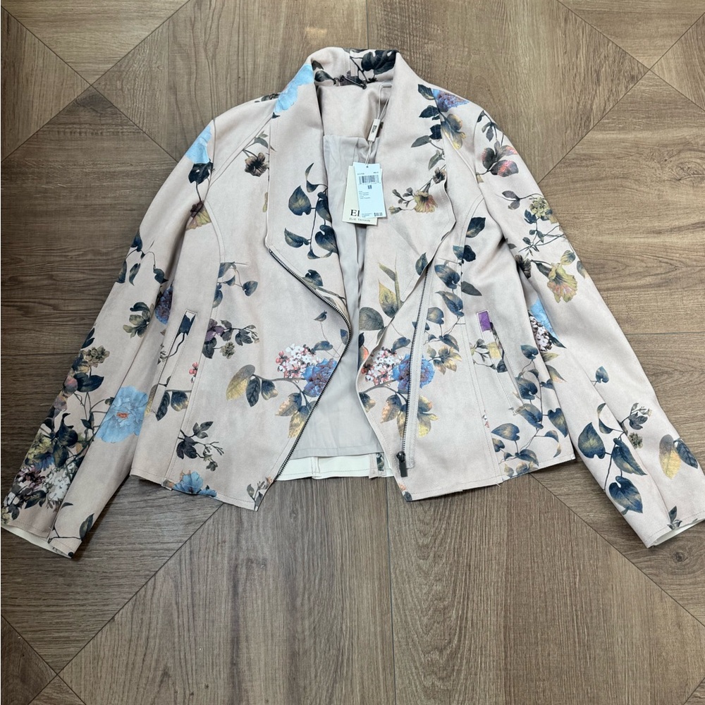 Elie Tahari Floral Beige Blazer